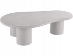 Ława Selena Japandi Microcement Oval Coffee Table, Light Grey, 130×80 cm