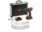 Gręžtuvas/Suktuvas - BLACK+DECKER 18V su Šviesa ir Priedais