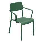 Sodo kėdė Ferne Rimo pušų žalios spalvos plastikinė, su porankiais, ergonominė