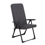 Sulankstoma sodo kėdė „Patio Modena Black Edition“ su reguliuojamu atlošu, poliesterio pagalvėle