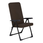 Sulankstoma sodo kėdė „Patio Modena Black Edition“ su ruda pagalvėle, reguliuojamu atlošu
