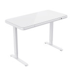 Aukščio reguliuojamas rašomasis stalas Home4you ERGO FIT 122x62 cm, baltas, elektrinis, modernus, metalinis