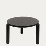 Homla DELICIA Apvalus kavos staliukas, juodas – 60 x 60 x 40 cm, iš masyvios medienos