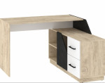 Rašomasis stalas Pax-03, 120x120x76 cm, rudas/juodas
