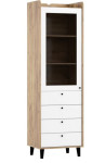 Vitrina Meblocross Dolce DOL-27, ruda/balta