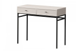 Console Lorini – kašmyras / juodi T formos rankenėlės / juodos kojelės – modernus baltas šoninis staliukas
