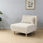 Sofa SOLACE vienvietė su miego funkcija – šenilas ecru, 83x91x84 cm