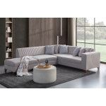 Kampinė sofa-lova West, kreminės spalvos