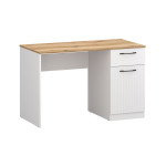 Rašomasis stalas Velutto 1D1S/120, 120x60x77 cm, baltas/rudas