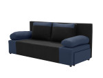 Trivietė sofa su miegojimo funkcija Soni, juoda/tamsiai mėlyna
