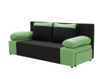 Trivietė sofa su miegojimo funkcija Soni, juoda/žalia