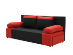 Trivietė sofa su miegojimo funkcija Soni, juoda/raudona