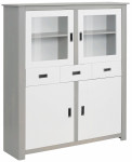 Vitrina Ariel 122, pilka/balta