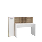 Rašomasis stalas Eriadu, 158x66x116 cm, baltas