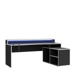 Rašomasis stalas Tempra, 200x125.4x91.1 cm, juodas