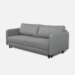 Trivietė sofa-lova su daiktadėže Bruno 3DL Lumos08, pilka