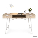 Kompiuterinis stalas Arden, 120x50x80,5 cm, rudas/baltas