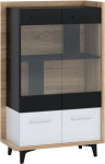 Vitrina Meblocross Box 12 2D, šviesios ąžuolo/baltos spalvos