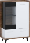 Vitrina Meblocross Box 13 3D, tamsiai ruda/balta