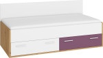 Lova Meblocross Hey 10, 90x200 cm, balta/violetinė