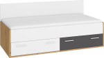 Lova Meblocross Hey 10, 90x200 cm, balta/tamsiai pilka