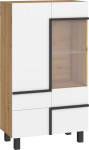 Vitrina Meblocross Lars 12 1D1S, balta/ruda