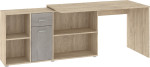 Kampinis rašomasis stalas Beat L, 137x75x136 cm, rudas/pilkas