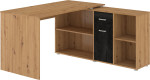 Kampinis rašomasis stalas Beat P, 137x75x136 cm, rudas/pilkas