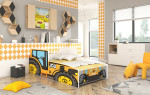 Vaikiška lova Tractor, 160x80 cm, geltona