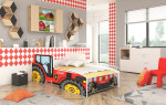 Vaikiška lova Tractor, 140x70 cm, raudona