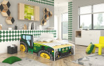 Vaikiška lova Tractor 160x80 cm, žalia