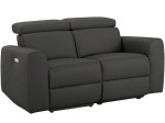 Dvivietė sofa su elektrine poilsio funkcija Notio Living Capena, dirbtinė oda, ruda