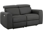 Dvivietė sofa su elektrine poilsio funkcija Notio Living Capena, dirbtinė oda, pilka