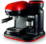 Moderni espreso mašina - ARIETE - Raudona ir juoda - 15 barų - Malta kava - 800 ml