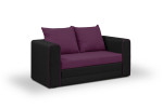 Sofa Beta, 146x60x68 cm, juoda/violetinė