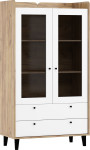 Vitrina Meblocross Dolce Dol-26 2S, šviesiai ruda /balta