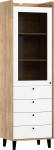 Vitrina Meblocross Dolce Dol-27 4S, tamsiai ruda/balta