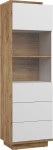 Vitrina Meblocross Hybrid Hyb-27 1D, šviesiai ruda/balta