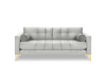 Trivietė sofa Cosmopolitan Design Bali, šviesiai pilka/auksinės spalvos