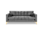 Trivietė sofa Cosmopolitan Design Bali, pilka/auksinės spalvos