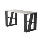 Rašomasis stalas Kalune Design 855 (II), baltas/tamsiai pilkas