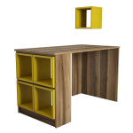 Rašomasis stalas Kalune Design 845 (I), rudas/geltonas
