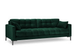 Sofa Micadoni Home Mamaia 4S, tamsiai žalia/juoda