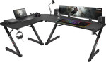 Kampinis žaidimų stalas Huzaro Hero 7.0 (154 cm) – L formos kompiuterinis stalas su ausinių laikikliu