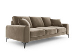 Trivietė sofa Mazzini Sofas Madara, veliūras, smėlio spalvos/juoda