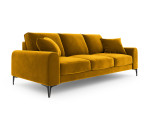 Trivietė sofa Mazzini Sofas Madara, veliūras, geltona/juoda