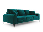 Trivietė sofa Mazzini Sofas Madara, veliūras, šviesiai žalia/juoda