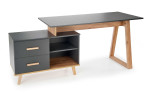 Rašomasis stalas Halmar Sergio XL, 134-210x60-90x78 cm, rudas/pilkas
