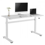 Maclean sėdėjimo ir stovėjimo stalas ER-401W, 70-117cm, 140x60cm, 40kg, reguliuojamas stovas, įtraukti montavimo priedai