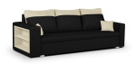Sofa-lova Pablo, 222x84x85 cm, juoda/smėlio spalvos